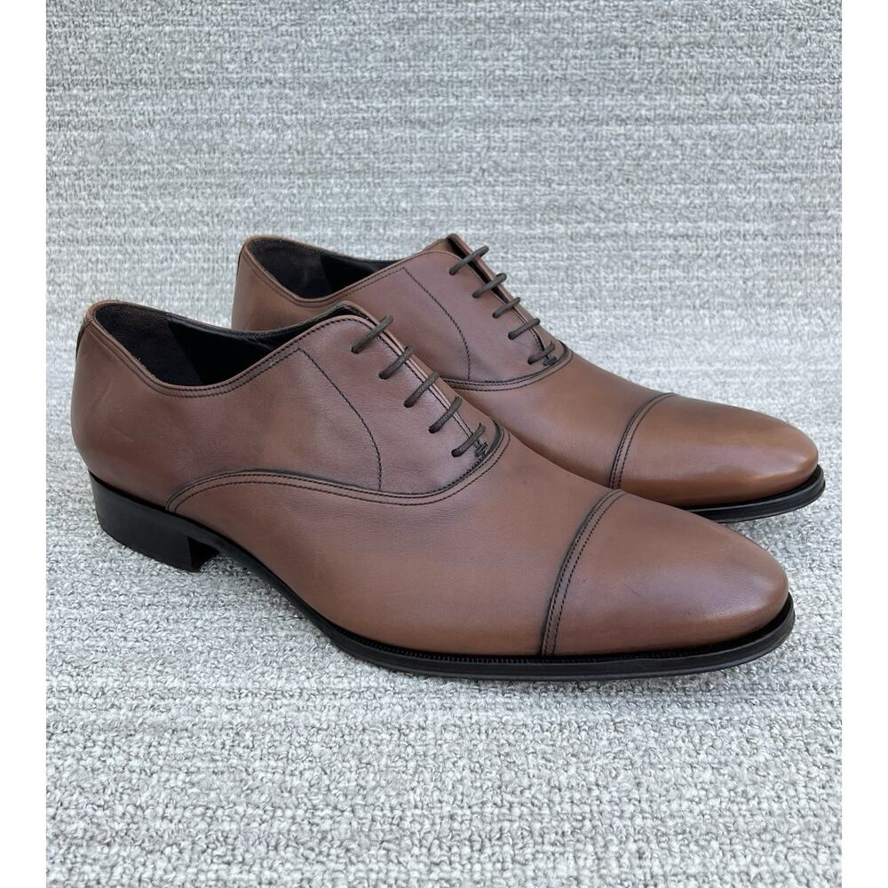 TO BOOT NEW YORK Adam Derrick Picard Burnished Brown Cap Toe Men's Size 10.5 NEW
